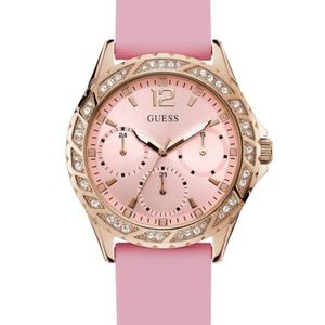 NEW GUESS Sparkling Pink Multifunction Watch